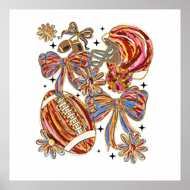 Brushstroke Football Coquette Poster (Framsidan)