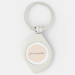 Brushstroke för Business Logotyp Rosa Swirl Silverfärgad Nyckelring