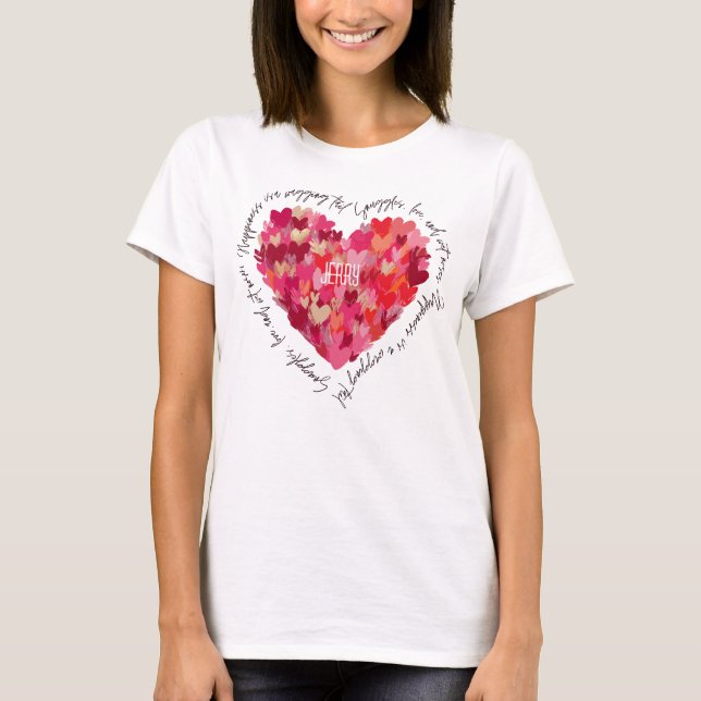 Brushstroke Heart, "Snuggles, Kärlek and Blöt Nose T Shirt (Framsida)