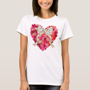 Brushstroke Hearts och Dalmatien Bow T Shirt