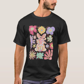 Brushstroke Påskhare Coquette Bunny Bow T Shirt