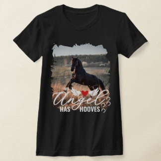 Brushstroke Photo Angel har Hooves Horse Memorial T Shirt