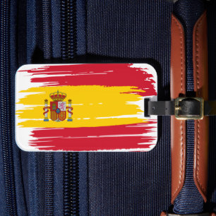 Brushstroke Spain Flagga Bagagebricka