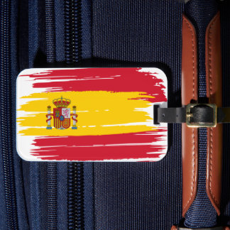 Brushstroke Spain Flagga Bagagebricka