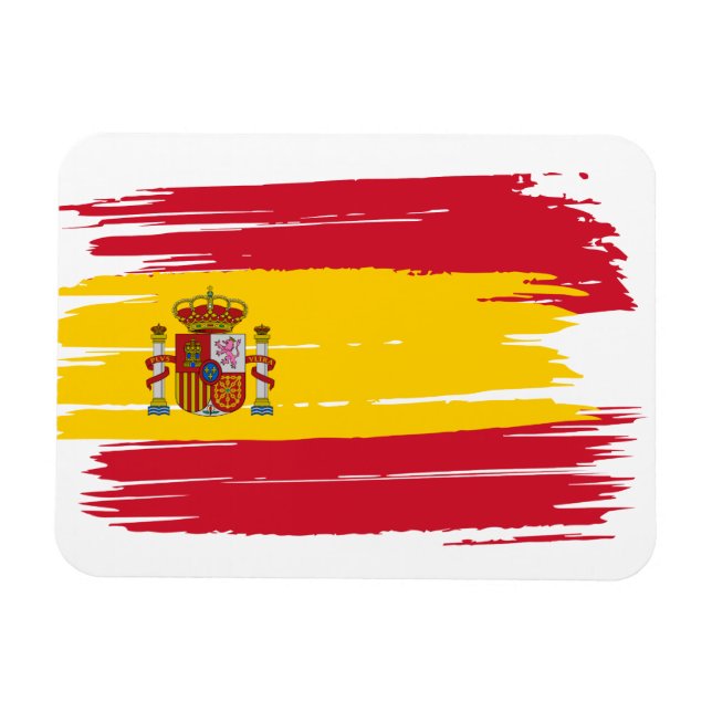 Brushstroke Spain Flagga Magnet (Horisontell)