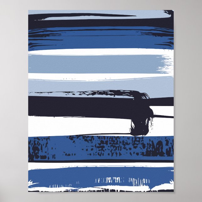 Brushstroke Stripes Abstraction Poster (Framsidan)
