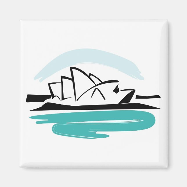 Brushstroke Sydney Destination Magnet (Framsidan)