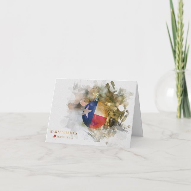 Brushstroke Texas Flagga jul Ornament Art Holi Helgkort (Framsida)