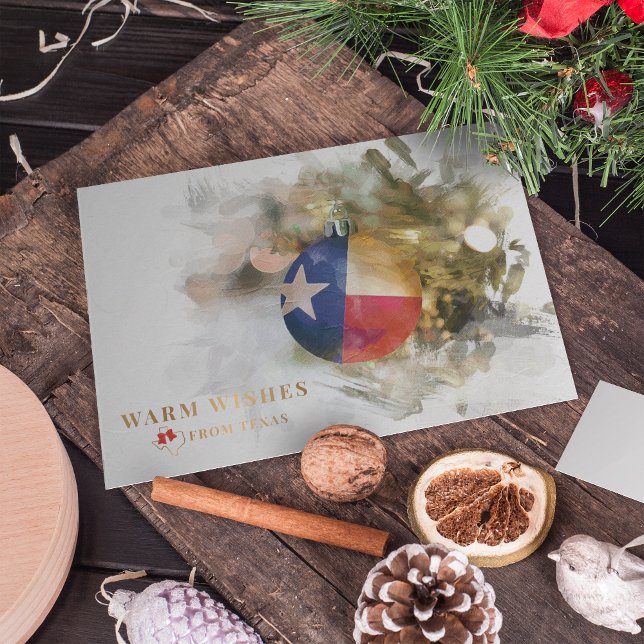 Brushstroke Texas Flagga jul Ornament Art Holi Julkort (Skapare uppladdad)