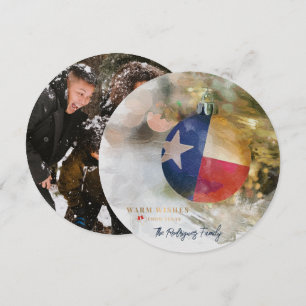 Brushstroke Texas Flagga jul Ornament Art Julkort