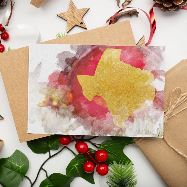 Brushstroke Texas Shape jul Ornament Art Hol Julkort (Skapare uppladdad)