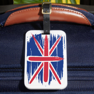 Brushstroke UK Union Jack Flagga Bagagebricka