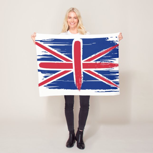 Brushstroke UK Union Jack Flagga Fleecefilt (På plats)