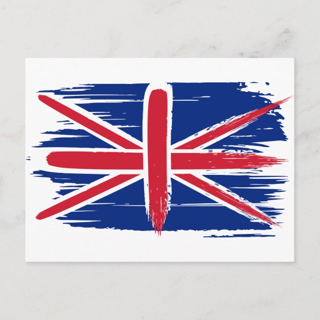 Brushstroke UK Union Jack Flagga vykort (Framsida)