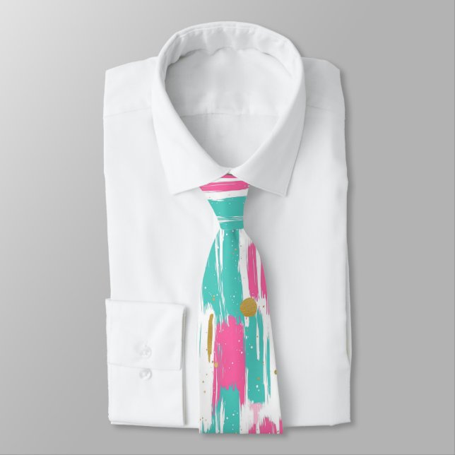 Brushstrokes för Abstrakten Mint, Rosa, White & Gu Slips (Bunden)