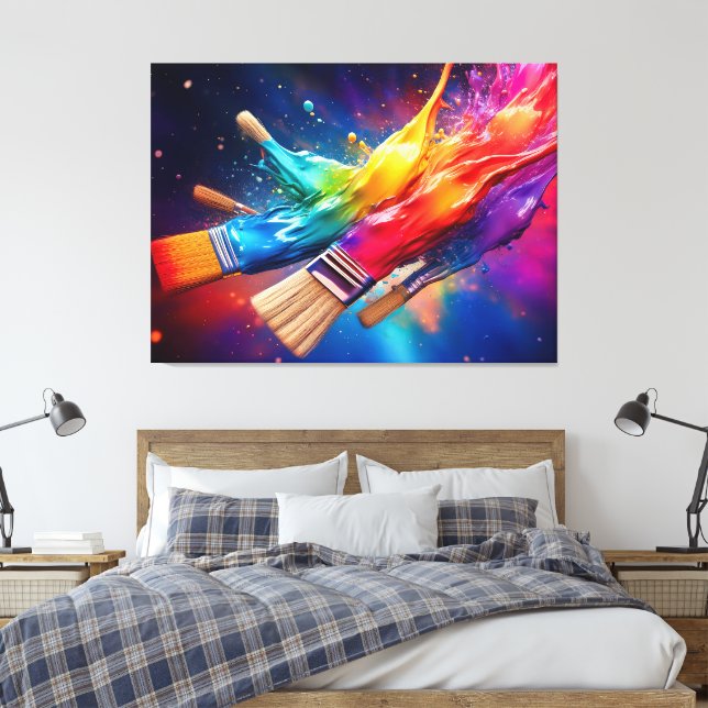 Brushstrokes i Radiant Dreams Canvastryck (Insitu (sovrum))