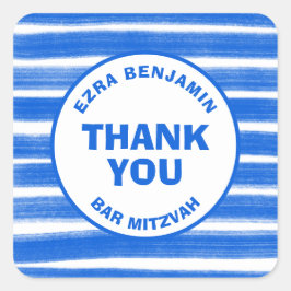 Brushstrokes Rand Blue Anpassningsbar Pub Bat mitz Fyrkantigt Klistermärke