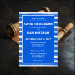 Brushstrokes Rand Blue Anpassningsbar Pub Bat mitz Inbjudningar<br><div class="desc">Perfekt-kort för att tillkännage ett bat mitzvah, pub mitzvah eller annat judiskt firande! Handen gjorde abstrakt konst med lösa penseldrag åt dig på framsidan och baksidan! FULLT ANPASSADE! Klicka på "Anpassa" ovan om du vill redigera texten. Klicka på "Redigera med verktyg" om du vill justera typsnitt, färg och placeringar och...</div>