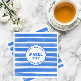 Brushstrokes Rand Blue Anpassningsbar Pub Bat mitz Pappersservett