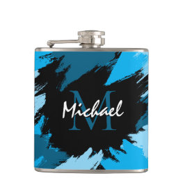 Brushstrokes skuggor av blå namn med monogram fickplunta