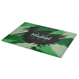 Brushstrokes skuggor av grönt namn med monogram