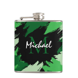 Brushstrokes skuggor av grönt namn med monogram fickplunta