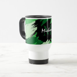 Brushstrokes skuggor av grönt namn med monogram resemugg