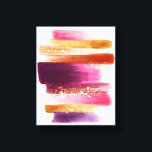 Brushstroks Guld Glitter  Rosa Canvastryck<br><div class="desc">Den här eleganten har en nybörjare utformning med vattenfärgsskrapor av rosa,  lila och guld. Designad av Evco Studio www.zazzle.com/store/evcostudio #girly #rosa #lila #guld #trendig #glitter #gnistra #snyggt #elegant #stil #modern #chic #trending #popul# #designer #bestseller #bestsälj#art #wallart #canvas #decor #homedecor #gifts # #arbetsplats #arbetsplats #skola</div>