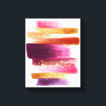 Brushstroks Guld Glitter  Rosa Canvastryck<br><div class="desc">Den här eleganten har en nybörjare utformning med vattenfärgsskrapor av rosa,  lila och guld. Designad av Evco Studio www.zazzle.com/store/evcostudio #girly #rosa #lila #guld #trendig #glitter #gnistra #snyggt #elegant #stil #modern #chic #trending #popul# #designer #bestseller #bestsälj#art #wallart #canvas #decor #homedecor #gifts # #arbetsplats #arbetsplats #skola</div>