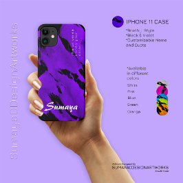 Brushy Black Violet iPhone 11 Fodral | ANPASSADE