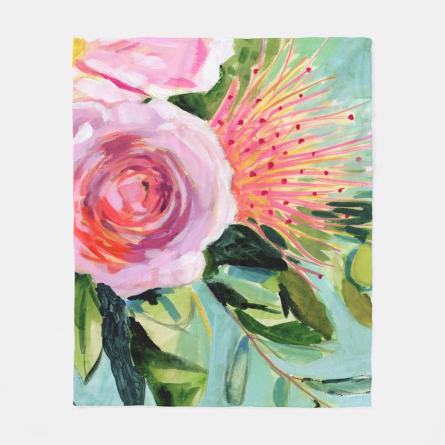 Brushy Blommigt I Fleecefilt (Framsidan)