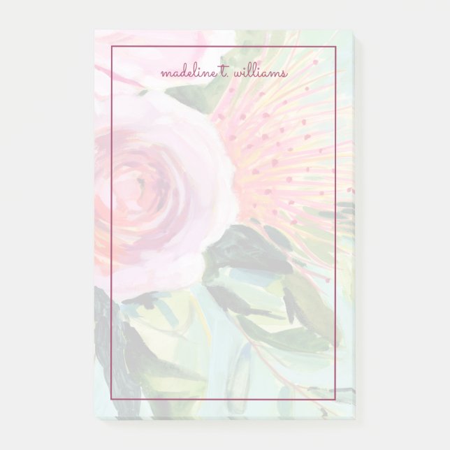 Brushy Blommigt I Post-it Block (Framsida)