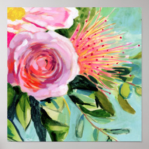 Brushy Blommigt I Poster