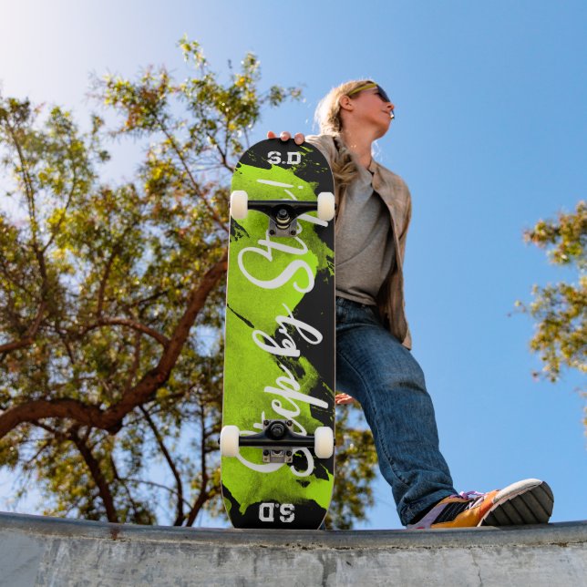 Brushy Grönt Black Mini Skateboard Bräda 18,5 Cm (Utomhus 1)