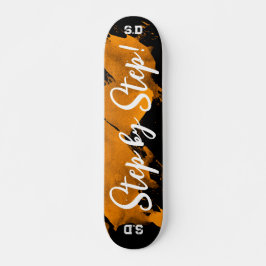 Brushy Orange Black Mini Skateboard Bräda 18,5 Cm