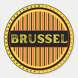 Brussel City Pride Emblem – Belgisk Identitet Runt Klistermärke
