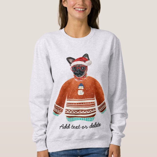 Brussel Hund Uganda jul Hund Sweatshirt T Shirt (Framsida)
