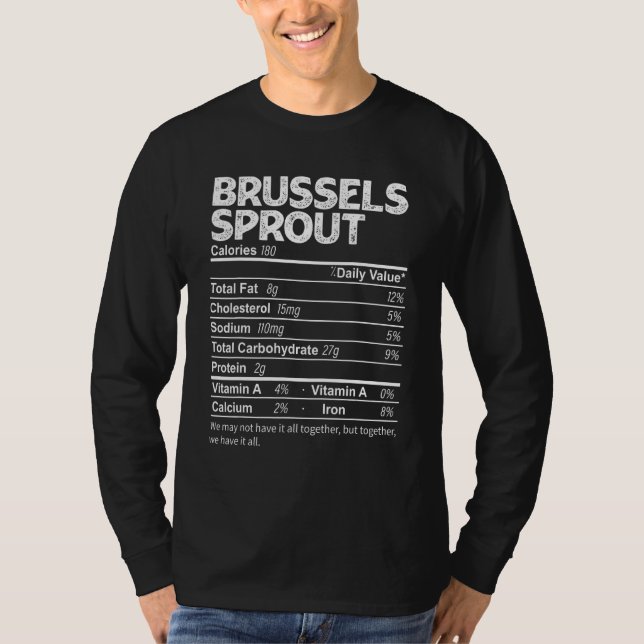 Brussel Nutrition Facts Thanksgiving Food T Shirt (Framsida)
