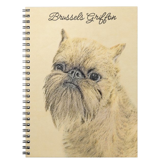 Brussel, rå målning - Original Hund Art Anteckningsbok (Framsidan)