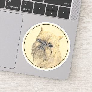 Brussel, rå målning - Original Hund Art Klistermärken