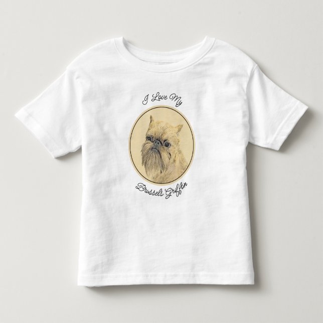Brussel, rå målning - Original Hund Art T Shirt (Framsida)