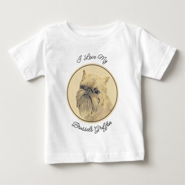 Brussel, rå målning - Original Hund Art T Shirt (Framsida)