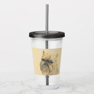 Brussel, rå målning - Original Hund Art Take Away Mugg