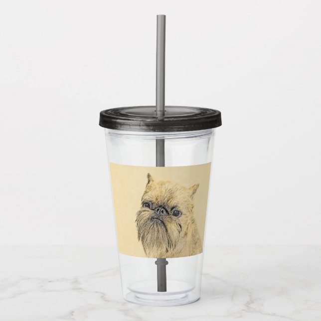 Brussel, rå målning - Original Hund Art Take Away Mugg (Framsida)