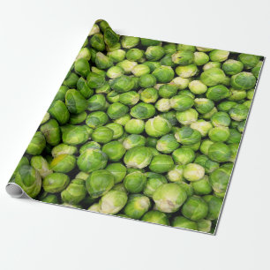 Brussel Sprouts Grönt Vegetable Roligt Presentpapper