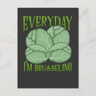 Brussel Sprouts Plant Veganism Pun Vegan Humor Vykort