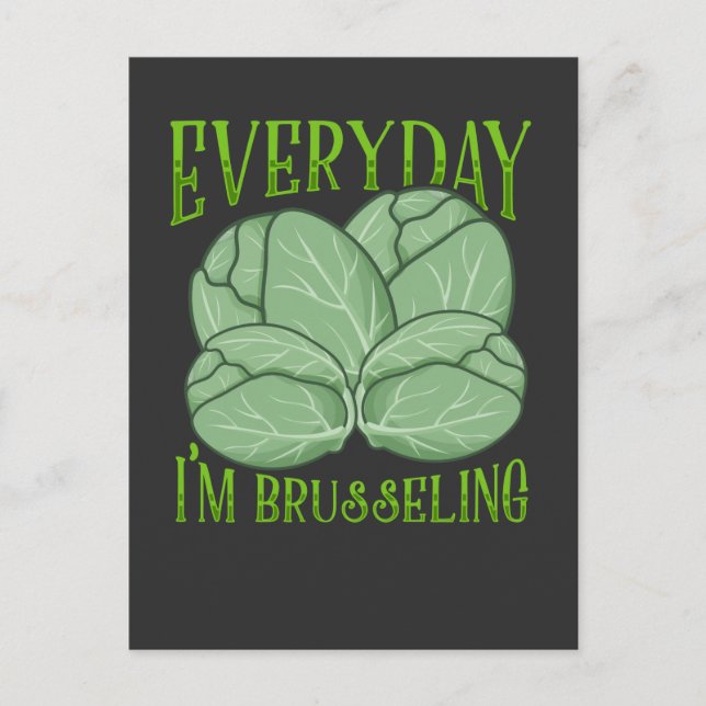 Brussel Sprouts Plant Veganism Pun Vegan Humor Vykort (Framsida)