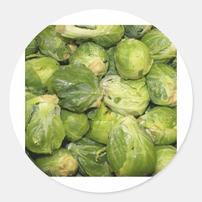 Brussel Sprouts Runt Klistermärke (Framsida)