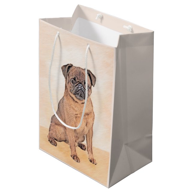 Brussel, utjämnad målning Original Hund Art (Framsidan Vinklad)