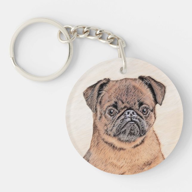 Brussel, utjämnad målning Original Hund Art (Framsidan)